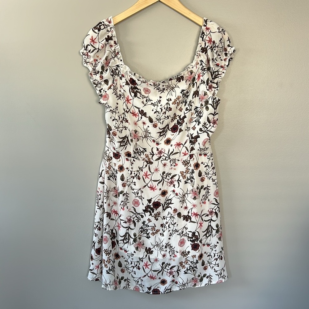 Sage the Label Country Road Off-White Floral Button-Front Mini Dress‎ Size Med - Picture 8 of 9